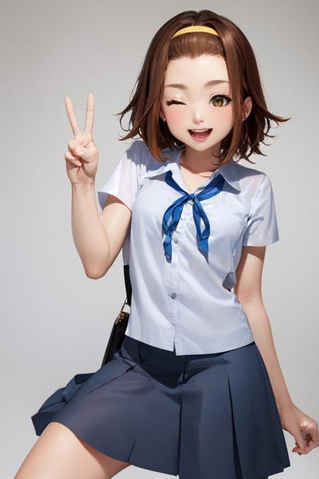 00102-4224536704-_d, looking at viewer, peace, sign, hairband, one eye closed, sakuragaoka high school uniform, blue neck ribbon, pleated skirt.jpg